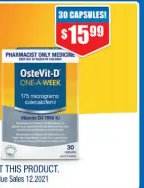 ePharmacy OsteVit-D Vitamin D3 7000IU One-A-Week 30 Capsules offer