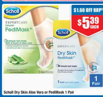 ePharmacy Scholl Dry Skin Aloe Vera or PediMask 1 Pair offer