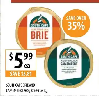 Supabarn Southcape Brie And Camembert 200g offer