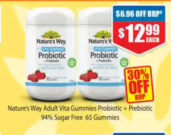 ePharmacy Nature's Way Adult Vita Gummies Probiotic + Prebiotic 94% Sugar Free 65 Gummies offer