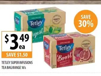 Tetley Super Infusions Tea Bag Range 16's
