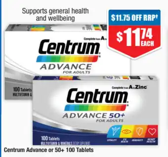 ePharmacy Centrum Advance or 50+ 100 Tablets offer