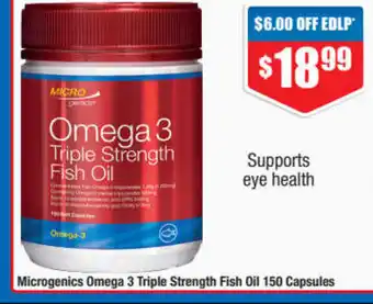 Microgenics Omega 3 Triple Strength Fish Oil 150 Capsules
