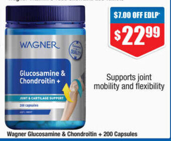 ePharmacy Wagner Glucosamine & Chondroitin + 200 Capsules offer