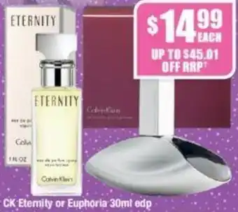 Chemist Warehouse CK Eternity or Euphoria 30ml edp offer