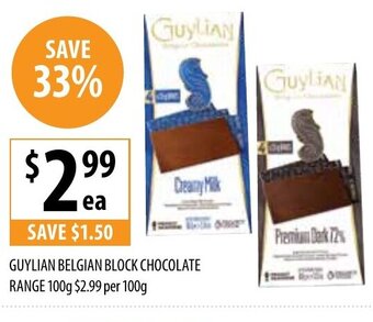 Supabarn Guylian Belgian Block Chocolate Range 100g offer