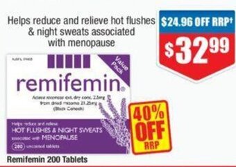 Chemist Warehouse Remifemin 200 Tablets offer