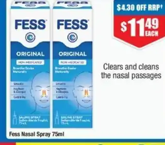 Chemist Warehouse Fess Nasal Spray 75ml offer