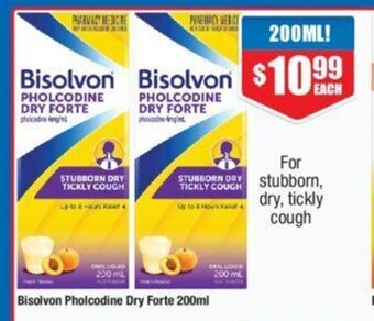 Chemist Warehouse Bisolvon Pholcodine Dry Forte 200ml offer