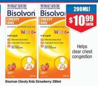 Chemist Warehouse Bisolvon Chesty Kids Strawberry 200ml offer