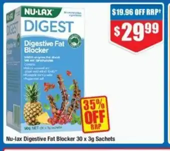 Chemist Warehouse Nu-lax Digestive Fat Blocker 30 x 3g Sachets offer