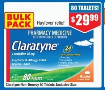Chemist Warehouse Claratyne Non-Drowsy 80 Tablets Exclusive Size offer