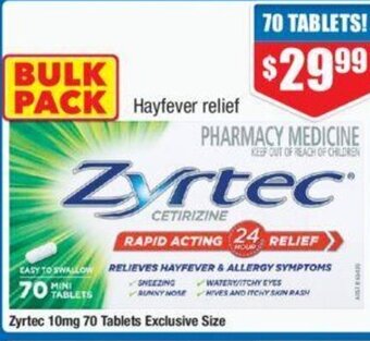 Chemist Warehouse Zyrtec 10mg 70 Tablets Exclusive Size offer