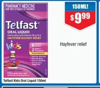 Chemist Warehouse Telfast Kids Oral Liquid 150ml offer