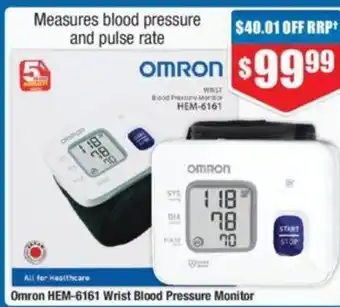 Chemist Warehouse Omron HEM-6161 Wrist Blood Pressure Monitor offer