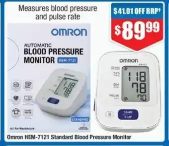 Chemist Warehouse Omron HEM-7121 Standard Blood Pressure Monitor offer