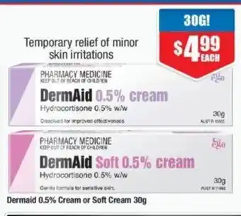 Chemist Warehouse Dermaid 0.5% Cream or Soft Cream 30g offer