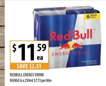 Supabarn Redbull Energy Drink Range 6x250ml offer