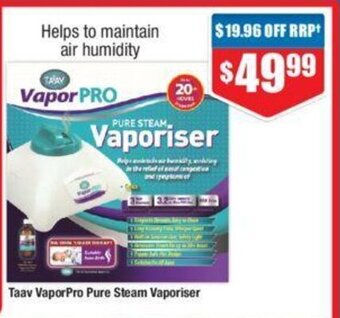 Chemist Warehouse Taav VaporPro Pure Steam Vaporiser offer