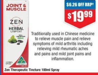 Zen Therapeutic Tincture 100ml Spray