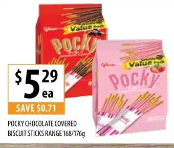 Supabarn Pocky Chocolate Covered Biscuit Sticks Range 168/176g offer