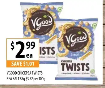 Supabarn VGood Chickpea Twists Sea Salt 85g offer