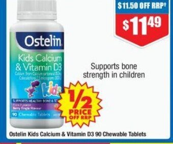 Chemist Warehouse Ostelin Kids Calcium & Vitamin D3 90 Chewable Tablets offer