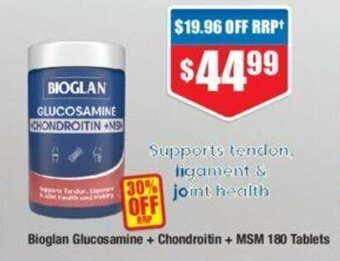 Bioglan Glucosamine + Chondroitin + MSM 180 Tablets
