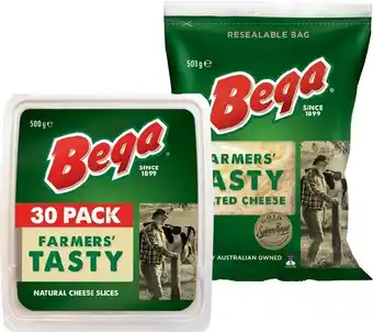 IGA Bega Cheese Slices, Block, Grated or Bar-B-Cubes 500g Selected Varieties offer