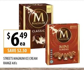 Supabarn Streets Magnum Ice Cream Range 4/6's offer