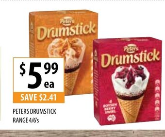 Supabarn Peters Drumstick Range 4/6's offer