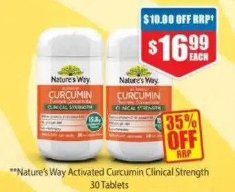 Chemist Warehouse Nature's Way Activated Curcumin Clinical Strength 30 Tablets offer