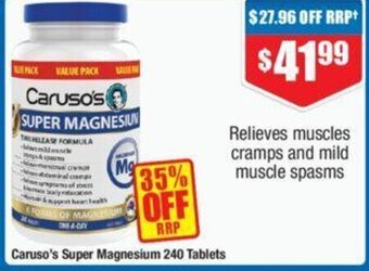 Chemist Warehouse Caruso's Super Magnesium 240 Tablets offer