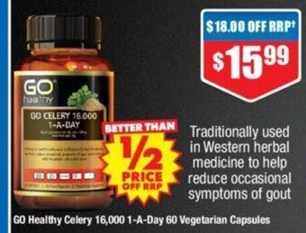 Chemist Warehouse GO Healthy Celery 16,000 1-A-Day 60 Vegetarian Capsules offer