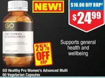 Chemist Warehouse GO Healthy Pro Women's Advance Multi 60 Vegetarian Capsules offer