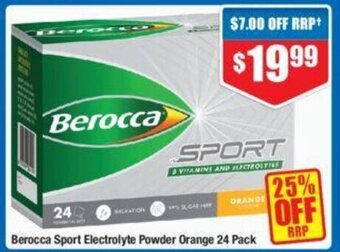 Berocca Sport Electrolyte Powder Orange 24 Pack