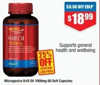 Chemist Warehouse Microgenics Krill Oil 1000mg 60 Soft Capsules offer