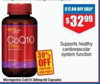 Microgenics CoQ10 300mg 60 Capsules