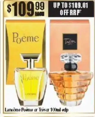 Chemist Warehouse Lancome Poeme or Tresor 100ml edp offer