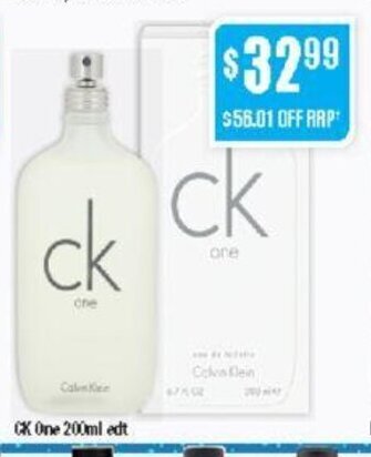 Chemist Warehouse CK One 200ml edt offer