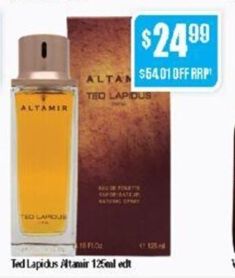Chemist Warehouse Ted Lapidus Altamir 125ml edt offer