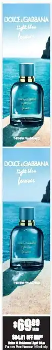 Chemist Warehouse Dolce & Gabanna Light Blue Forever Pour Homme 100ml edp offer