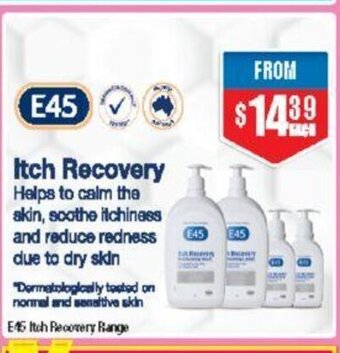 Chemist Warehouse E45 Itch Recovery Range offer