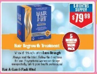 Chemist Warehouse Hair A-Gain 5 Pack 60ml offer