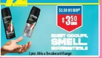 Chemist Warehouse Lynx Africa Deodorant Range offer