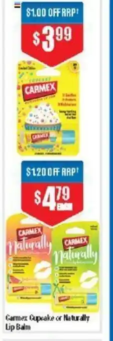 Carmex Cupcake or Naturally Lip Balm