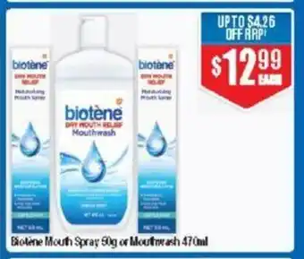 Chemist Warehouse Biotene Mouth Spray 50g or Mouthwash 470ml offer