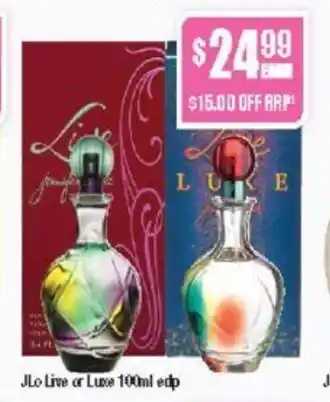 Chemist Warehouse Jlo Live or Luxe 100ml edp offer