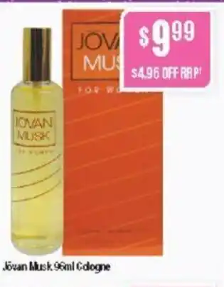 Chemist Warehouse Jovan Musk 96ml Cologne offer