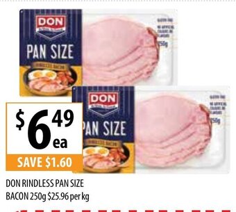 Supabarn Don Rindless Pan Size Bacon 250g offer